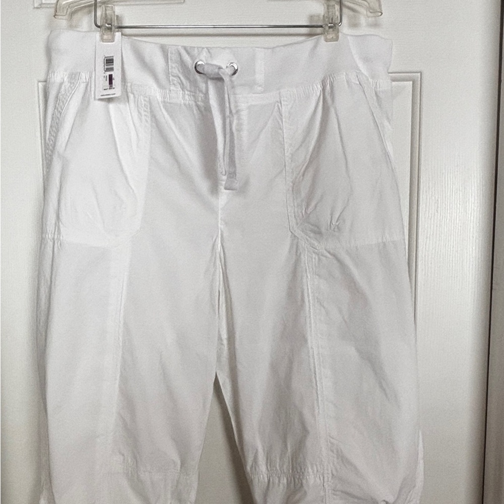 Calvin Klein Poplin Capri Cargo Pants - White XXL